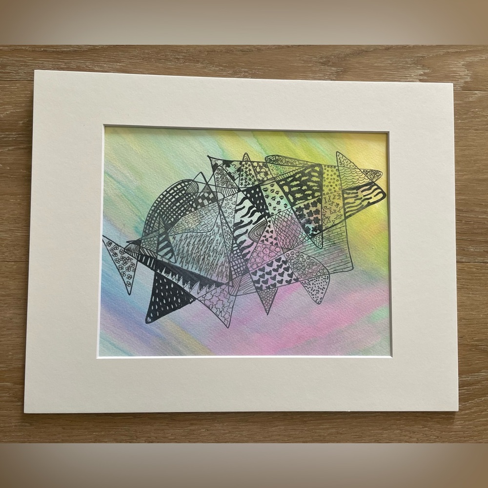 Abstract Fish | Watercolor and Ink - Picture 1 of 3